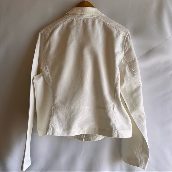 Liz Claiborne Light Lined Jacket XL White Zippered Front And Pockets - Picture 2 of 12